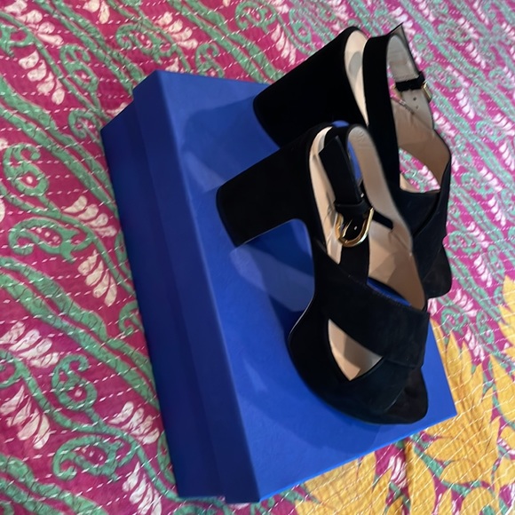 Stuart Weitzman Black Suede Platform Heels - Picture 3 of 7